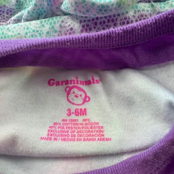 Garanimals Baby Girls 3D Floral Purple Onesie Body Suit 3-6 Months - Picture 8 of 10